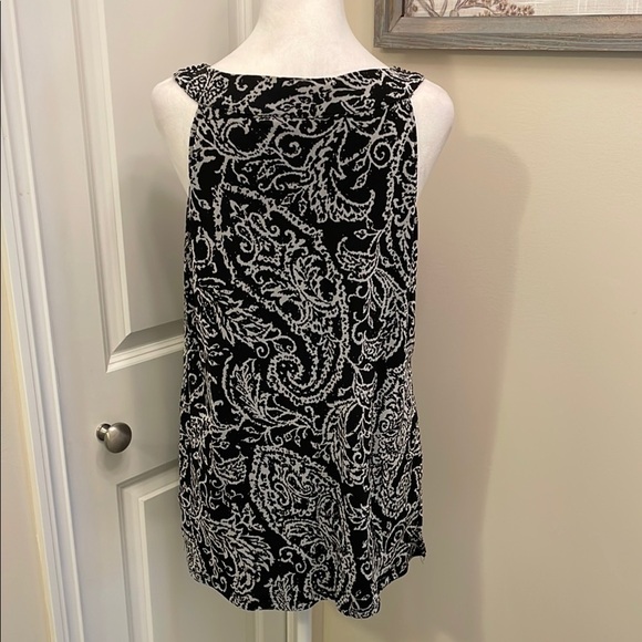 INC International Concepts Black and White Sleeveless Cut Out Tank Top GC - Picture 5 of 13